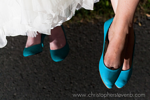 blue shoes