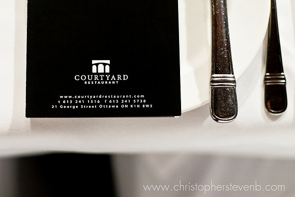 The Courtyard Restaurant Menu and place setting