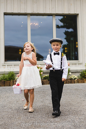 cute photo of ring bearer and flower girl during processional