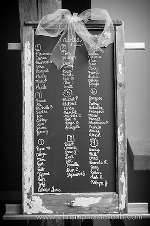 DIY seating chart made out of chalkboard
