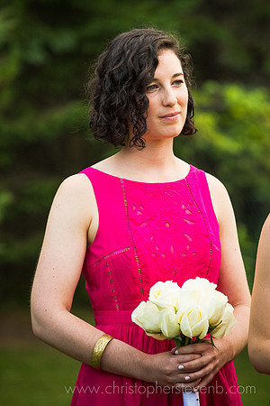 Saunders Farm wedding ceremony with bridesmaid