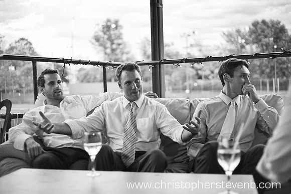 Groomsmen at wedding reception in Ottawa