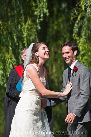 Funny moment during ottawa wedding ceremony at Brown's Inlet Park